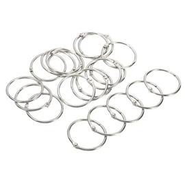 PATIKIL 20pcs 35mm Diameter Binder Rings Removable Metal Book Loose Leaf Rings for Home Office Index Cue Revision Card Silver Tone