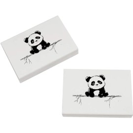 2 x 45mm 'Cute Sketchy Panda ' Erasers/Rubbers (ER00042793)