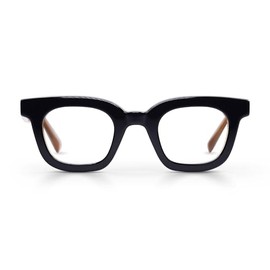 eyebobs Signal Fire | Premium Reading Glasses for Men and Women | Square Frame for Average Faces | Black, 1.00