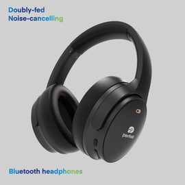 perfell M3 Hybrid Active Noise Cancelling Headphones, Wireless Over Ear Bluetooth Headset, 30H Playback Time, High-Resolution Audio, Bass, Memory Foam Earplug, Suitable for Home Office Travel