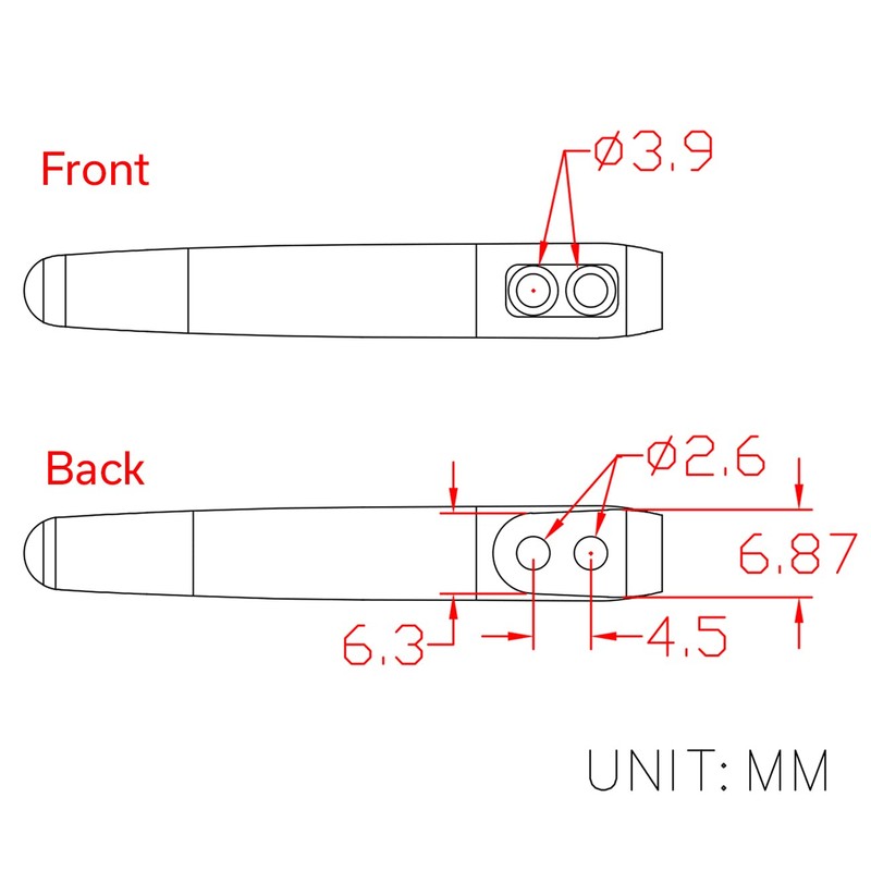 2PCS CIVIVI Flamed Titanium Pocket Clips, NO Screws Included, 50MM