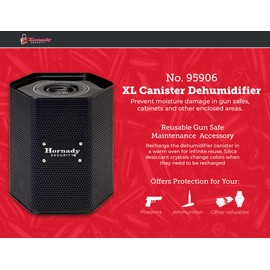 Hornady Reusable Canister Dehumidifier 1500G, 95906 - Portable, Easy to Use Moisture Absorbers for Gun Safes & Cabinets - Prevent Moisture Damage for Gun Safe Accessories, Firearms in Your Gun Vault