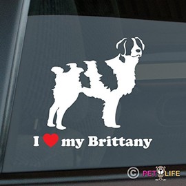 Mister Petlife I Love My Brittany Sticker Vinyl Auto Window Spaniel