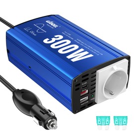 GIANDEL 300W Reiner Sinus Wechselrichter Spannungswandler 12V DC 230V AC Kfz-Adapter mit PD30W Type-C und QC 3.0 Type-A USB und Steckdose Für Tablets Laptops Smartphones