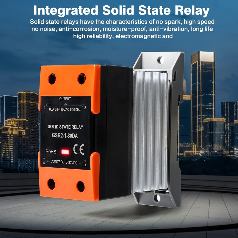 DEWIN Solid State Relay DC 3-32V Control AC 24-480V Single-Phase