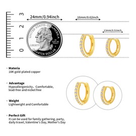 ABILITH Small Hoop Earrings Set for Women Gold Plated Cz Hoop Earrings Huggie Hoops Earrings for Her