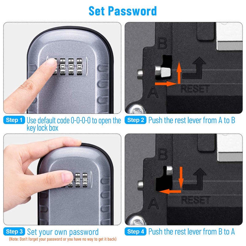 BTNEEU Key Safe Wall Mounted Outdoor, Key Safe with Number