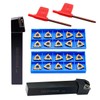 5/8" SER1616H16+ SEL1616H16 CNC Lathe Carbide Turning Tool Holders with 10pcs 16ERAG60 + 10pcs 16IRAG60 Indexable Carbide Threading Turning Insert Blade,Pack of 26