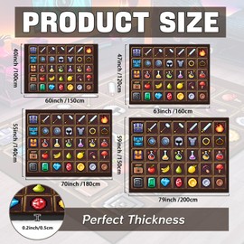 DRVAKO Game Rug Teen Boys Carpet with Pixel Games Element Items Decoration Mat, Weapon Medical Game Rugs for Boy’s Bedroom Living Room Playroom, Non-Slip Children Gaming Area Rugs (Brown, 79" x 59")