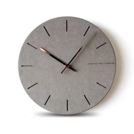 HIMENO Wall Clock, Wall Clock, Wall Clock, Nordic, Silent, Noiseless, Lightweight, Sweep Movement, No Second Hand, Simple, Simple, Gray, Modern, Creative Fashion, Modern, Unique, Eco-board, Dial,