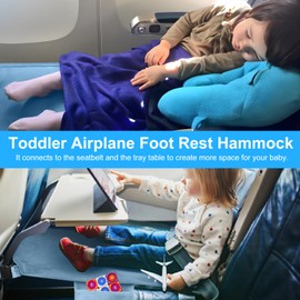Toddler Airplane Bed, Kids Airplane Seat Extender Travel Bed, Kids Airplane Travel Essentials, Airplane Must Have for Toddlers, Portable Plane Bed Foot Rest for Flights