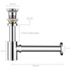 Heixutas Brass P Trap with Bathroom Sink Stopper : 1-1/4