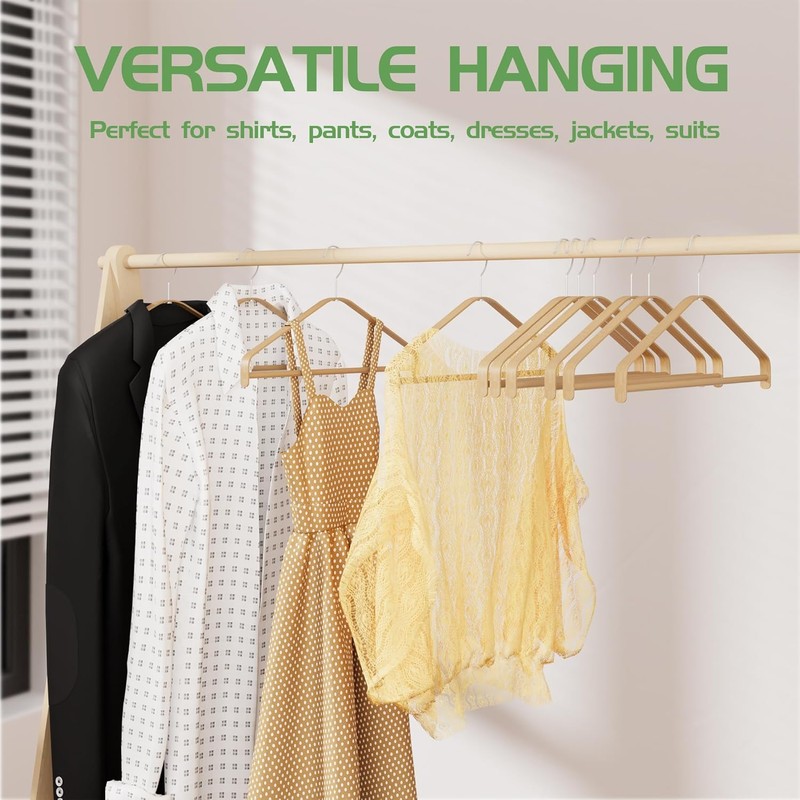 APRTAT Bamboo Clothes Hangers 30 Pack, Suit Hangers 360° Rotatable