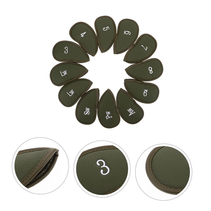 WHAMVOX 12pcs PU Leather Golf Club Head Covers Set Thickened