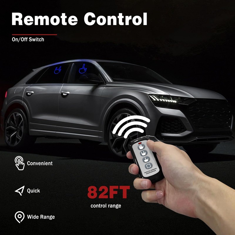 DIBMS Hand Gesture Light with Remote, Red LED Finger Funny