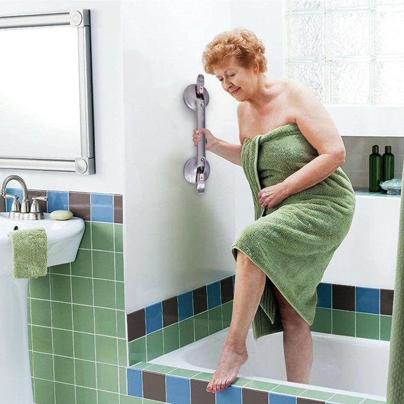 HEINSY 19inch Shower Suction Grab Bar, Portable Shower Handle Bar