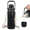 Insulated Water Bottle with Handle and Strap,Vacuum Travel Tumbler with