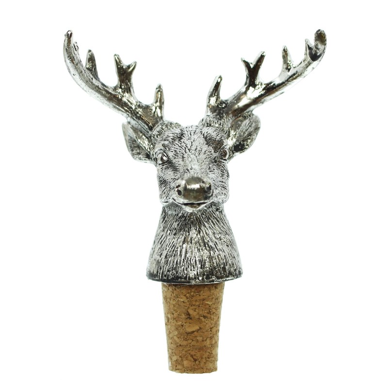 FRANK FLECHTWAREN Bottle Cork Silver Deer Set of 2