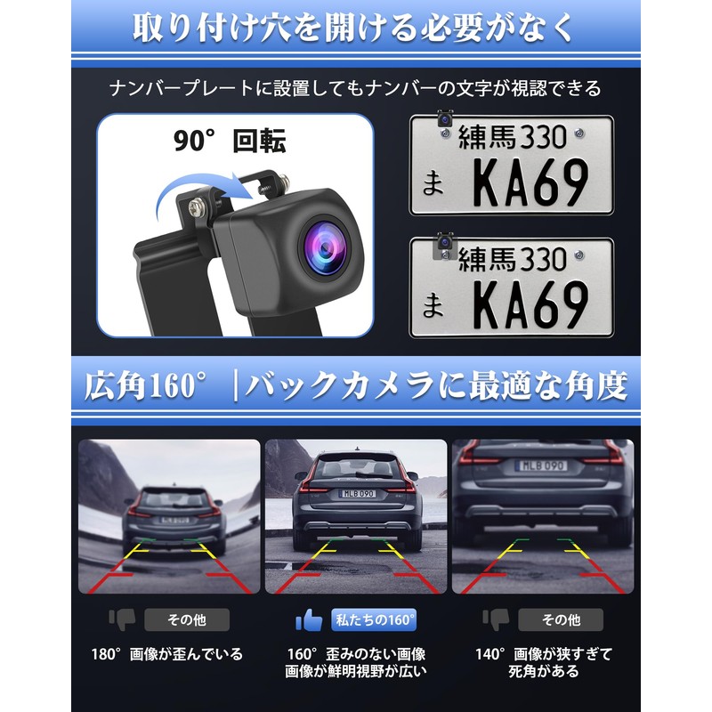 [Improved Multi-Compatibility] Rear Camera, CVBS, NTSC/PAL Compatible, 2 Megapixels, 12