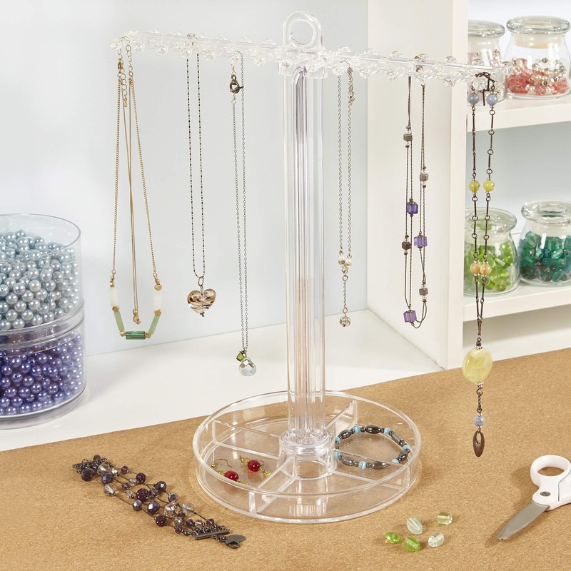 STORi 30 Peg Necklace Holder with Organizer Tray, Premium Quality