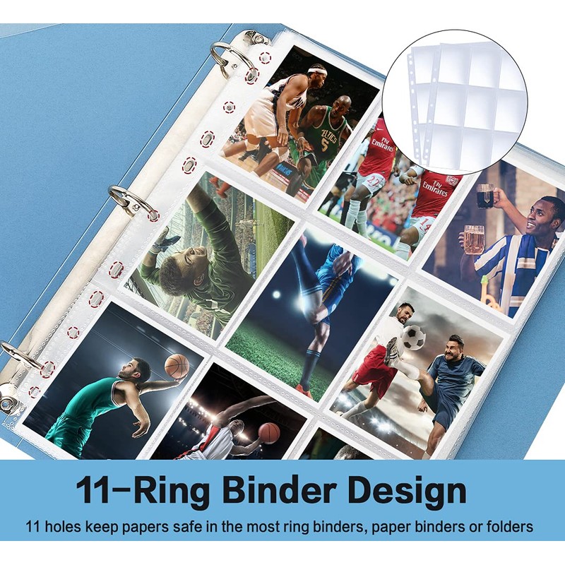 HERKKA Trading Card Sleeve Pages, 100 Pack 9 Pocket Album