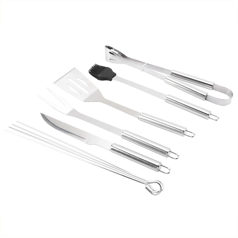 9Pcs/Set Stainless Steel BBQ Tools Set Barbecue Utensils Accessories Kit