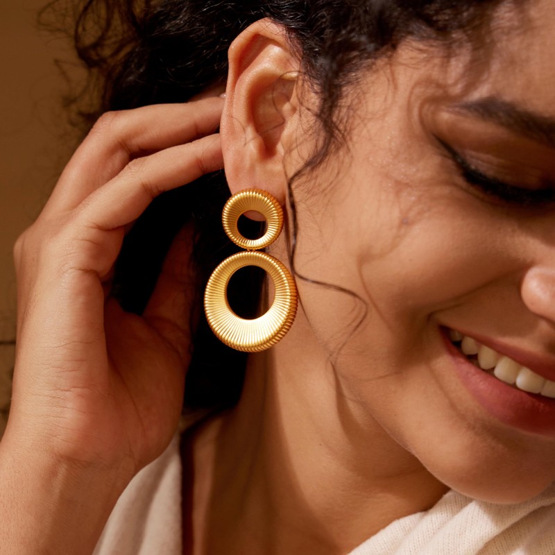 18K Gold Dangle Earrings for Women