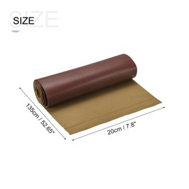 MECCANIXITY Smooth Solid Color Faux Leather Sheets with Cotton Woven Back, PU Leather for DIY, Making Crafts, Sewing, 20 x 135cm Brown