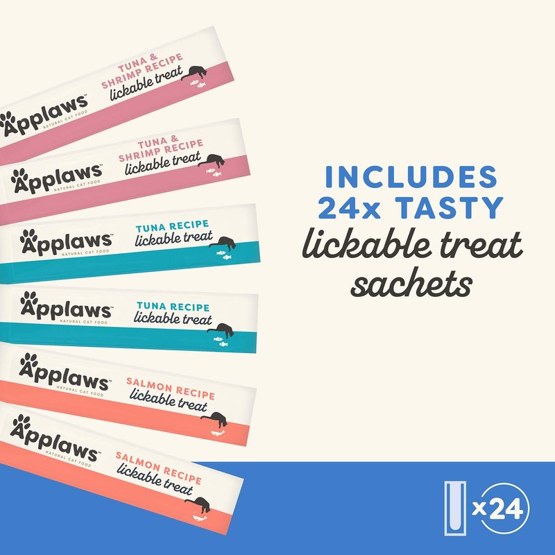 Applaws Lickable Cat Treats, Natural Grain-Free Purée, Made with Limited