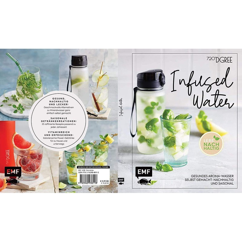720°DGREE Bundle: “uberBottle” Drinking Bottle + Recipe Book with Refreshing