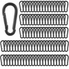 MIVIDE 100 Pack M4 Black Carabiner Clip Spring Snap Hook,