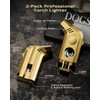 2-Pack Torch Lighters, Torch Lighter with Powerful Jet Flame, Holder,