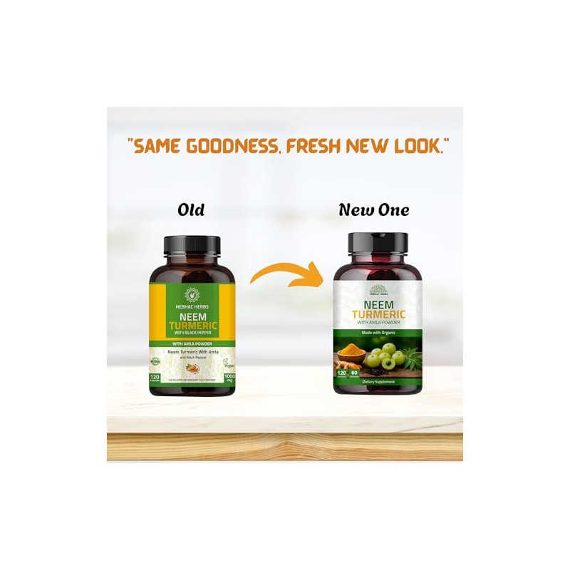 Neem Turmeric Capsules with Amla and Black Pepper 120 Veg