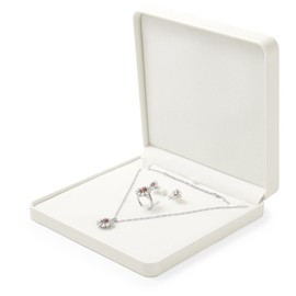 Papten Leather Jewelry Set Box, Necklace Box Jewelry Gift Boxes, Necklace Earring Ring Bracelet Holder for Birthday,Wedding, Valentine's Day Mother's Day (Beige)