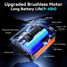 12000MAh Portable Waist Fan, 100 Speeds 17000RPM Strong Airflow, Belt Fan with up to 45H of Working Time, Flashlight,Rechargeable Wearable Personal Fans for Outdoor