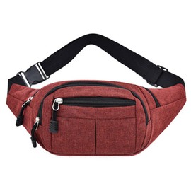 Bumbag Waist Fanny Pack for Women & Men Waist Pack Hip Bum Bag with Multi-Pockets Stylish Red Belt Bag for Traveling Casual Cycling Running Hiking Outdoors Workout Gifts for Men Women