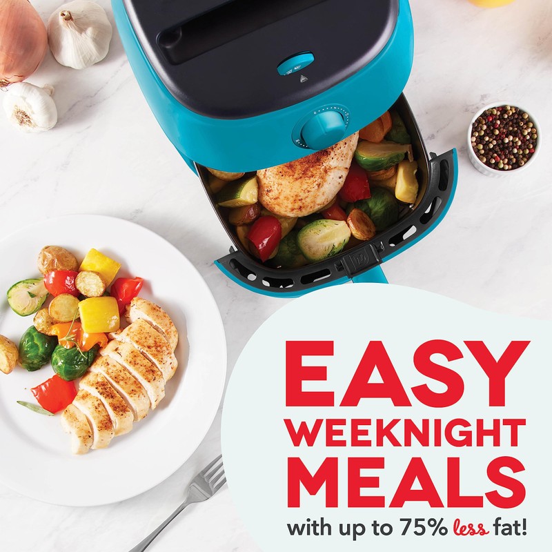 DASH Tasti-Crisp™ Electric Air Fryer Oven, 2.6 Qt., Teal –