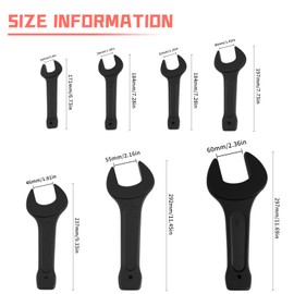 HCXUANWJTL 60mm Open End Striking Wrench, High Tensile Steel Single Head Spanner Hand Tool
