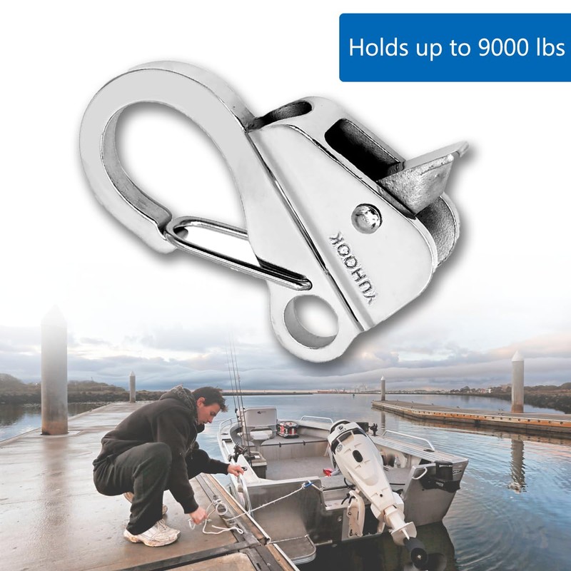asdmm Boat Anchor Hook Knotless System, Stainless Steel Cam Cleat