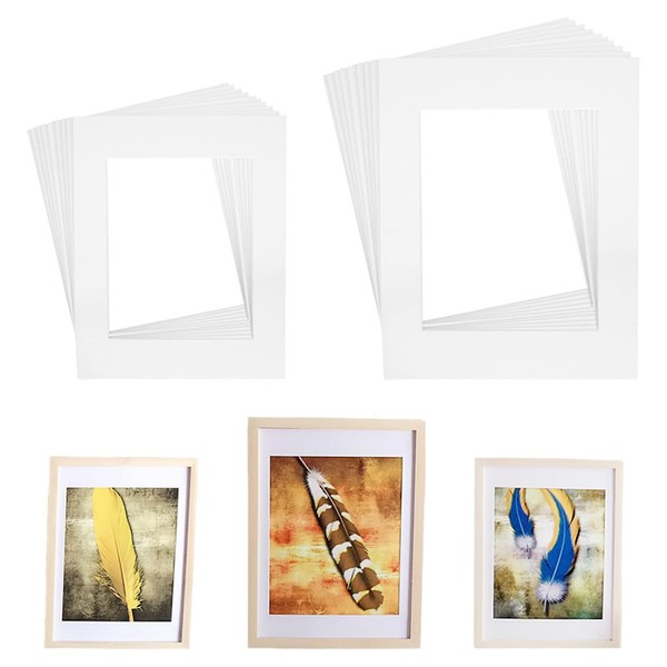 TRKETK 20 Pieces Photo Mounts, White Picture Mounts Photo Frames