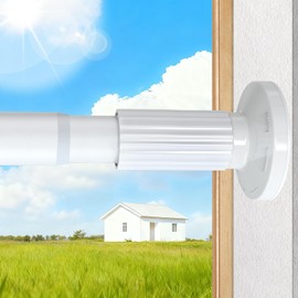 Tension Curtain Rod 51-166 Inch(4.25-13.83Ft), Extra Long Outdoor Curtain Rod for Patio Window, No-Drill Dual-End Adjustable Spring Shower Rod, Rust Proof Easy to Install, Rod Diameter 1.26In, White