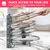 Free-Standing Adjustable Pot Lid Organizer for Cabinet - Kitchen Storage