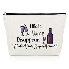 Wine Lovers Gifts for Women Makeup Bag Wine Drinker Gifts Wine Gifts for Mom Wife Sister Colleague Friendship Gifts Wine Gifts for Wine Lovers Coworker Christmas Birthday Gifts Travel Cosmetic Pouch
