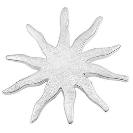 Vinani 2AST-EZ Large Sun Pendant Brushed 925 Sterling Silver Star, Sterling Silver, No Gemstone