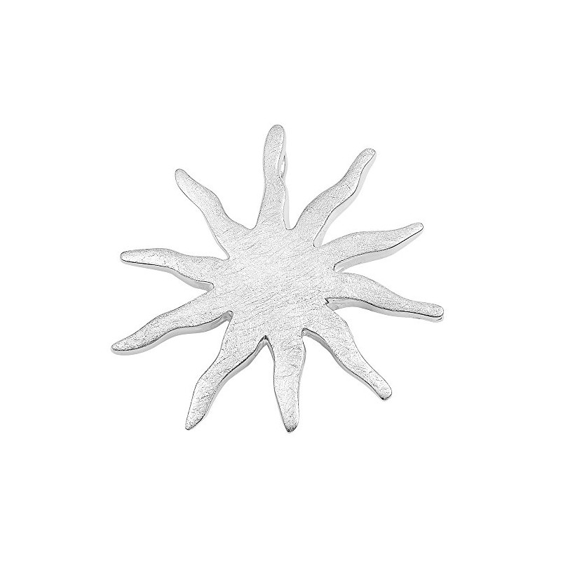 Vinani 2AST-EZ Large Sun Pendant Brushed 925 Sterling Silver Star,