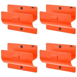 ALWORG Ladder Holders - Set of 4 Garage Hooks - Orange Wall Mount Heavy Duty Ladder Hangers and Brackets