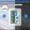 Geevon Digital Hygrometer Indoor Outdoor Thermometer Wireless with Clock, Backlight