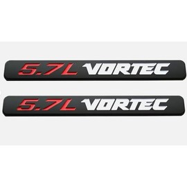 AODHOD 2pcs 5.7L Vortec Hood Emblems Engine Badge 3D Decal Replacement for Silverado Z71 Sierra (red/White)