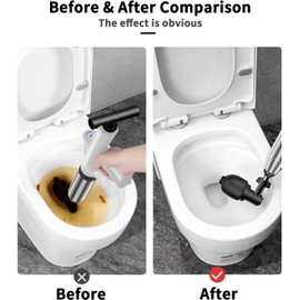 Toilet Plunger Air Drain Blaster: Power Air Plunger for Toilet,Speetop High Pressure Drain Plumb Plunger Gun with 3 Pcs Toilet Drain Snake Clog Remover, Sink Plunger for Toilets,Kitchens,Bathrooms
