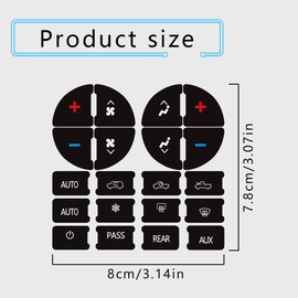 Lecctso AC Dash Button Repair Kit, Car Dashboard Decor, Car Dashboard Accessories Panel Button Sticker, Rear Radio Volume Control Knob Decor, Car Accessories AC Dash Button Sticker Suitable for Car